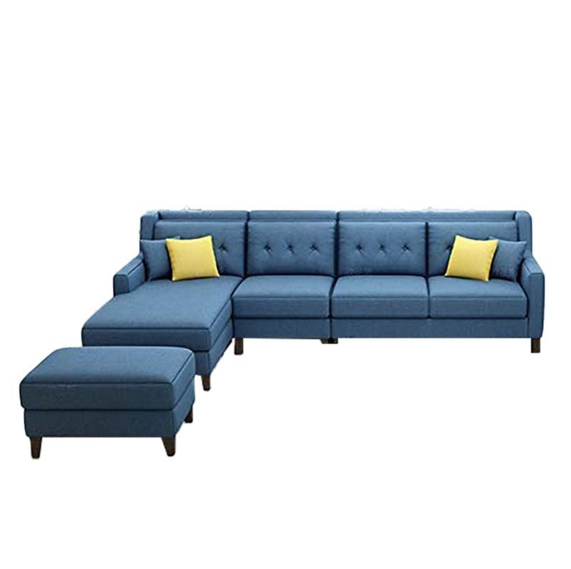 Milner L Shape 6 Seater Fabric Sofa with Ottoman - Torque India