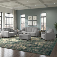 Moscow 6 Seater Fabric Sofa With Ottoman For Living Room | Bedroom | Office - Torque India