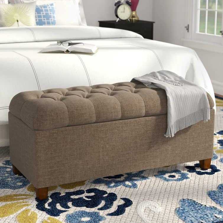 Nathalia Seater Fabric Storage Ottoman Bench Sette Pouffe Puffy for Foot Rest