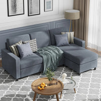 Notch 4 Seater Reversible Modular Sofa & Chaise with Ottoman - Torque India