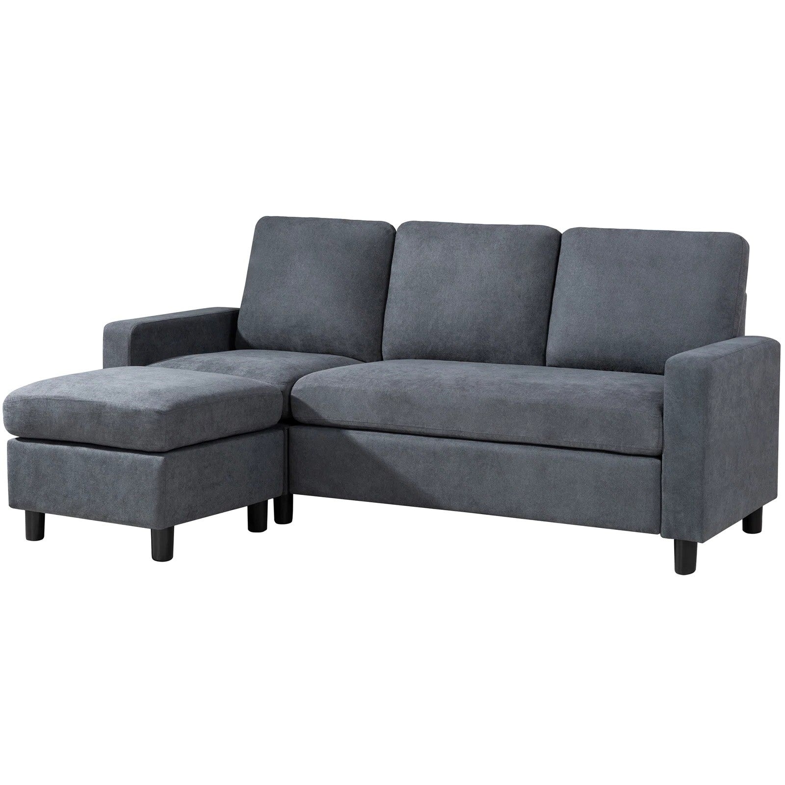 Notch 4 Seater Reversible Modular Sofa & Chaise with Ottoman - Torque India