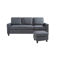 Notch 4 Seater Reversible Modular Sofa & Chaise with Ottoman - Torque India