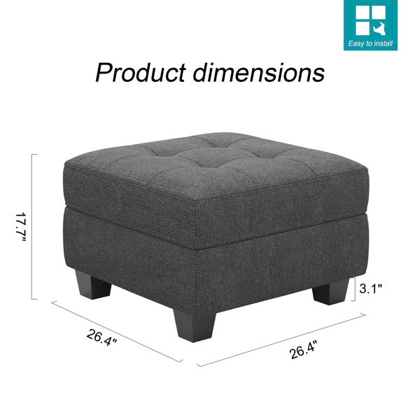 Orella Square Shape Ottoman Pouffes For Sitting Foot Rest Puffy Stools For Living Room - Torque India