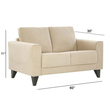 Pelican 2 Seater Fabric Sofa For Living Room - Beige - Torque India