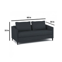 Rebecca 2 Seater Fabric Sofa For Living Room (Dark Grey) - Torque India