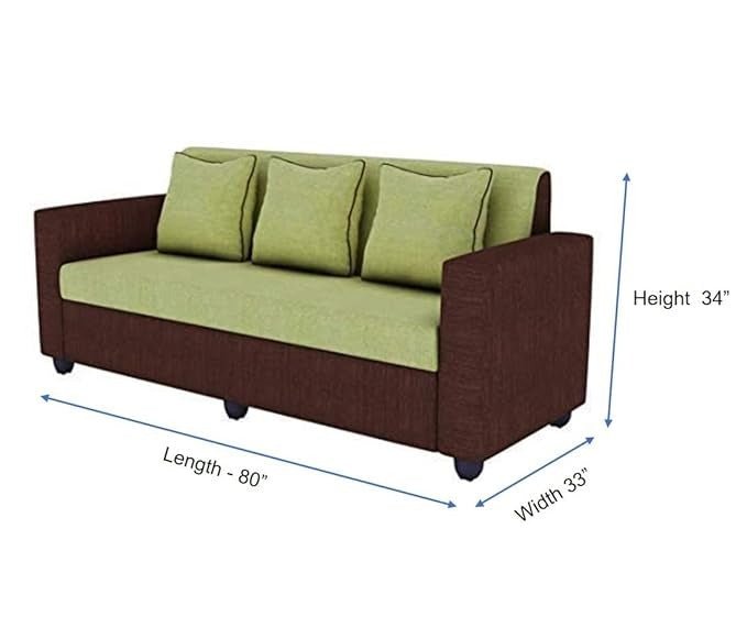 Robin 3 Seater Fabric Sofa With Cushion - Torque India