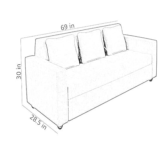 Robin Fabric Sofa With Cushion - Torque India
