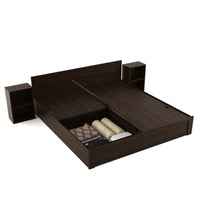 Rosa King Size Bed With Box Storage For Bedroom (Brown) - Torque India
