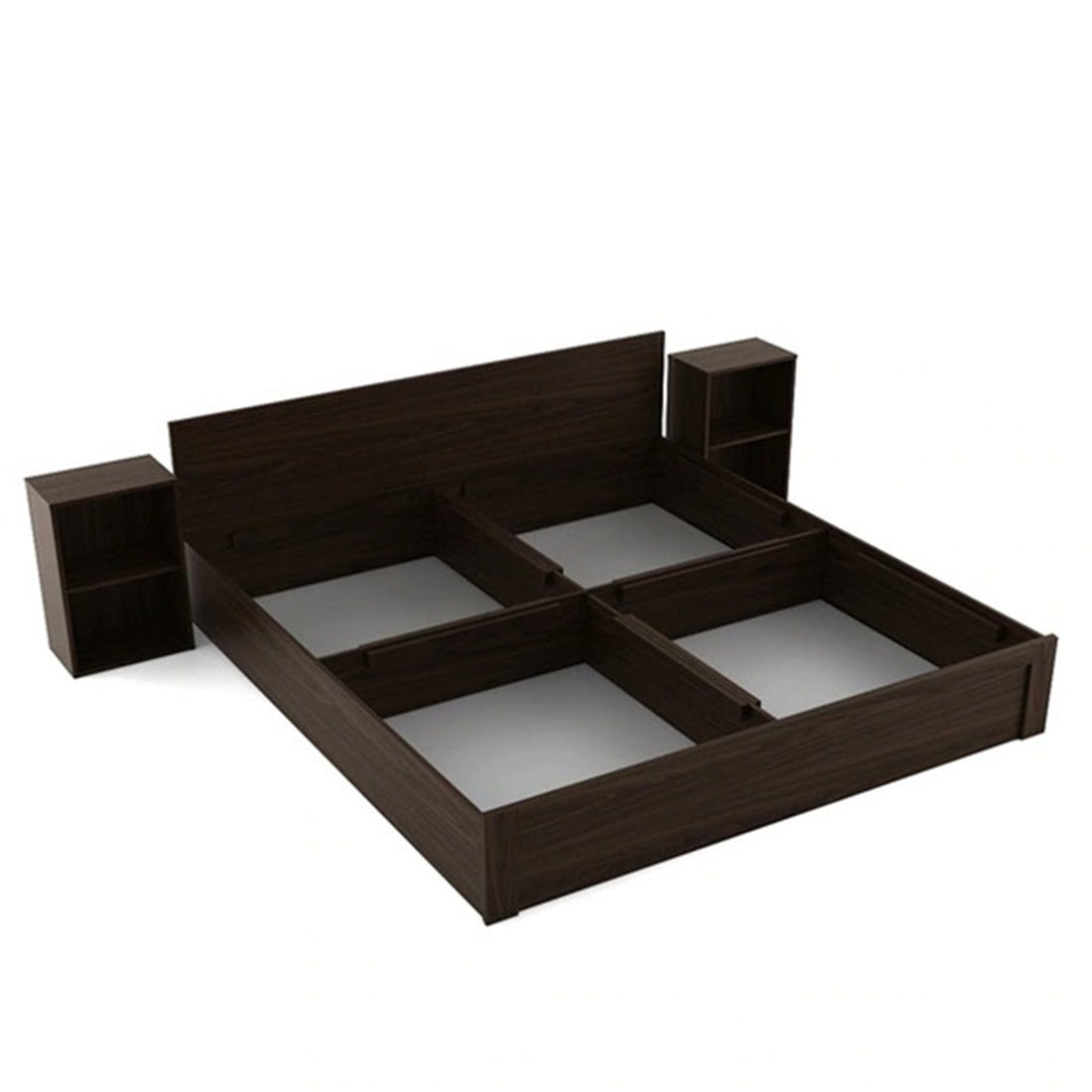 Rosa King Size Bed With Box Storage For Bedroom (Brown) - Torque India