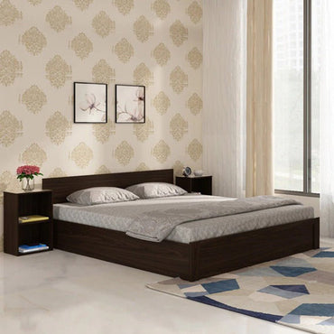 Rosa King Size Bed With Box Storage For Bedroom (Brown) - Torque India