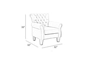 Roy 1 Seater Upholstered Tufted Wing Chair For Living Room, Bedroom, Office - Torque India