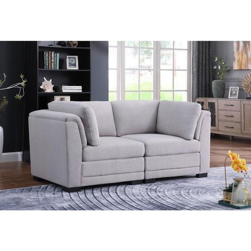Sia 3 Seater Fabric Sofa for Living Room - Light Grey - Torque India