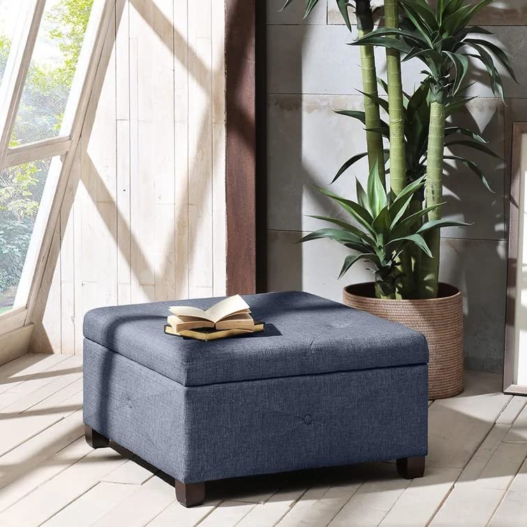 Siberia Square Shape Fabric Ottoman Pouffe Puffy - Torque India