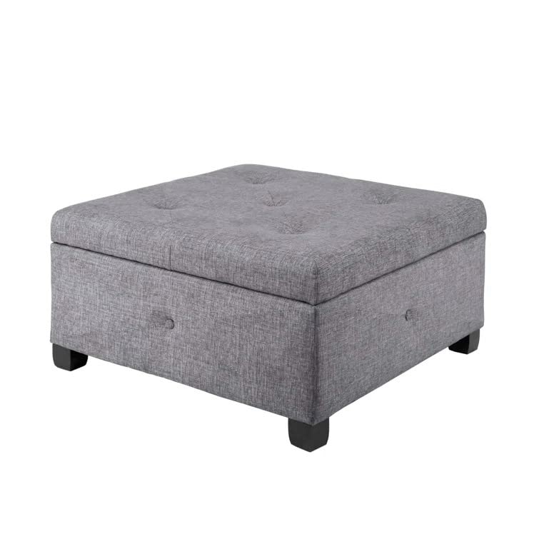 Siberia Square Shape Fabric Ottoman Pouffe Puffy - Torque India