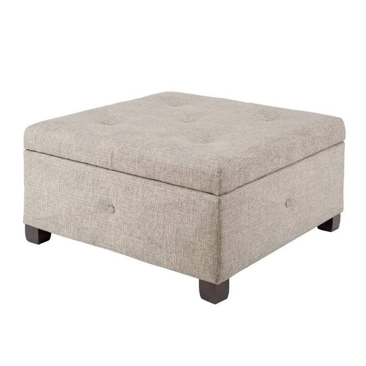 Siberia Square Shape Fabric Ottoman Pouffe Puffy - Torque India