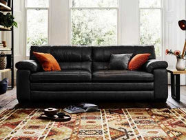 Slouch 3 Seater Leatherette Sofa For Living Room - Torque India