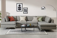 Smith L Shape 7 Seater Fabric Sofa Set For Living Room - Torque India