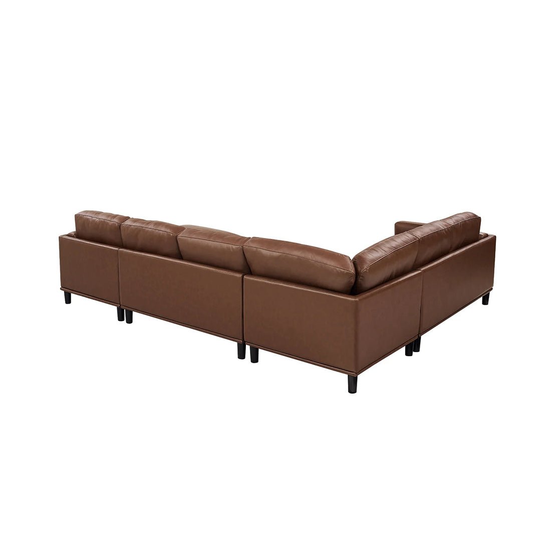 Stanley 6 Seater U Shape Leatherette Modular Sofa for Living Room - (Dark Brown) - Torque India