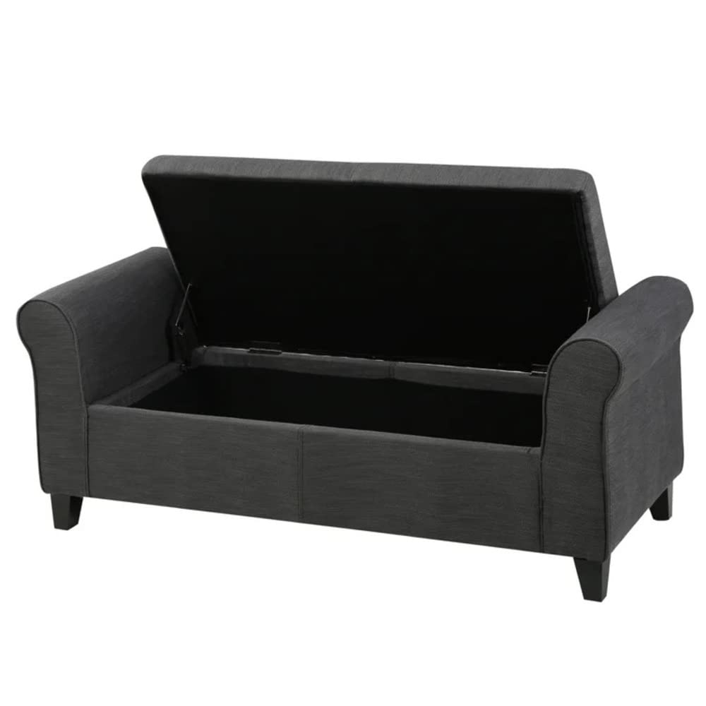 Thomas 2 Seater Fabric Storage Ottoman Bench Sette Pouffe Puffy For Foot Rest - Torque India