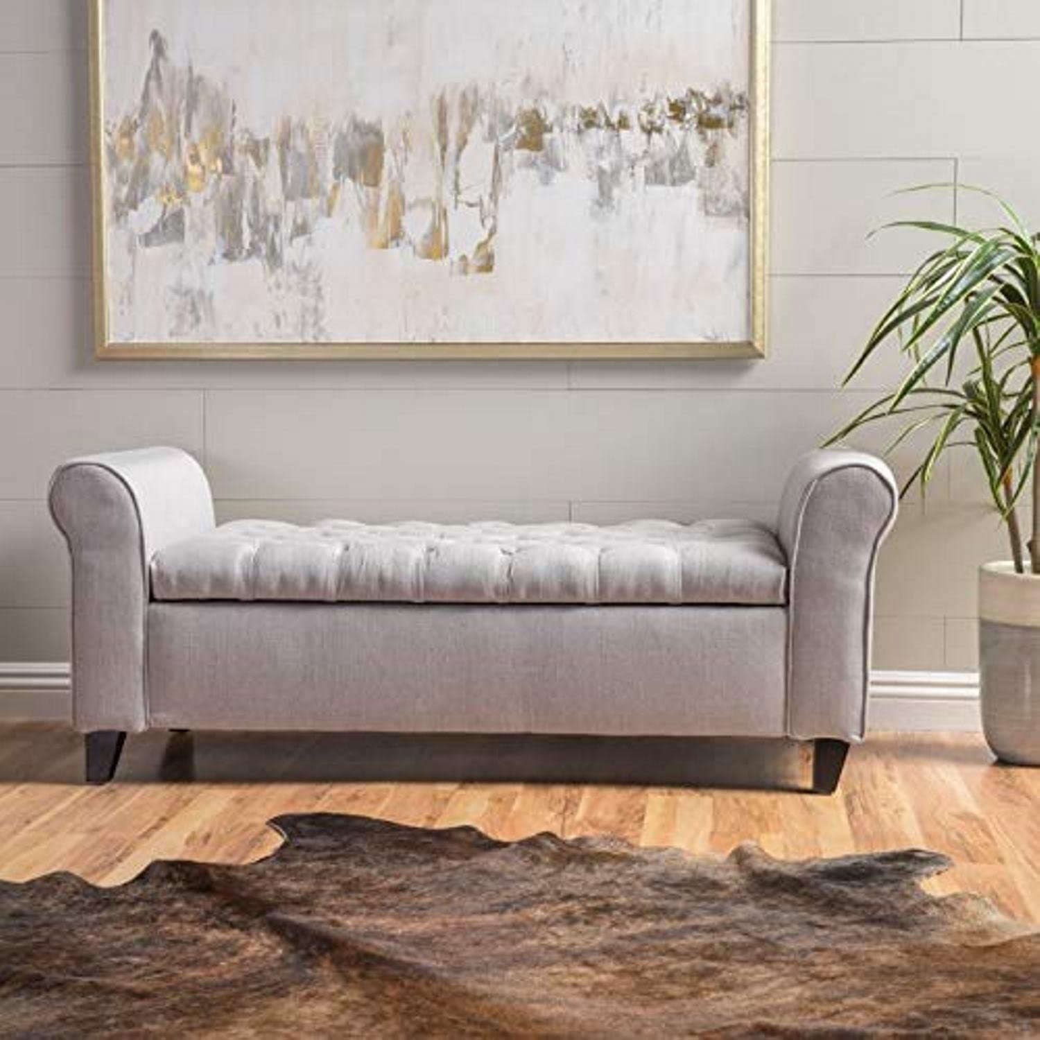Toronto 2 Seater Fabric Storage Ottoman Bench Sette Pouffe Puffy for Foot Rest - Torque India
