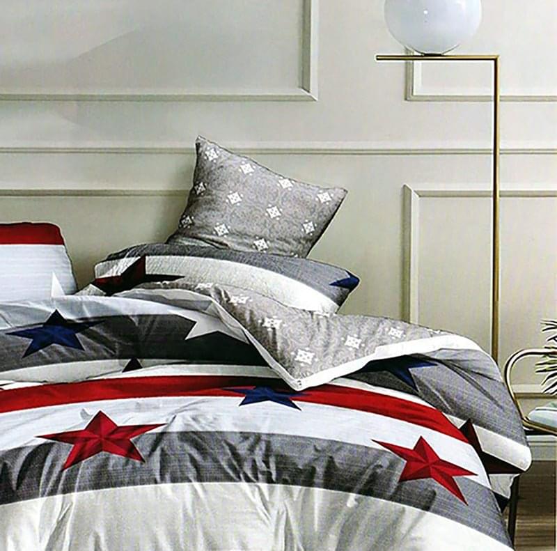 Torque India 100% Cotton Star Print Double Bed Bedsheets with 2 Pillow Covers - Multi Color - TorqueIndia