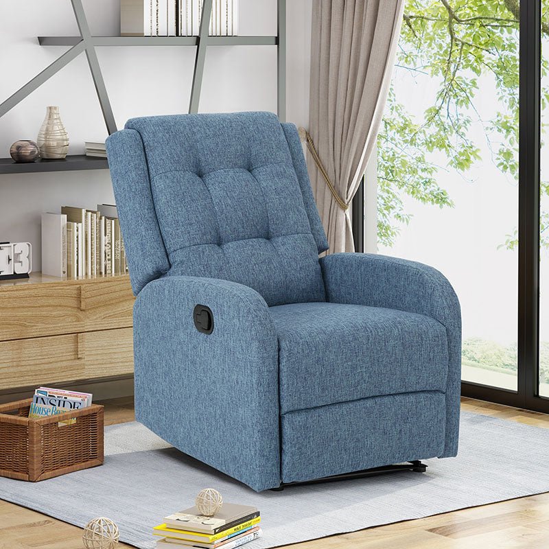 Torque India Adrano Upholstered Fabric One Seater Recliner | 1 Seater Fabric Manual Recliner - TorqueIndia