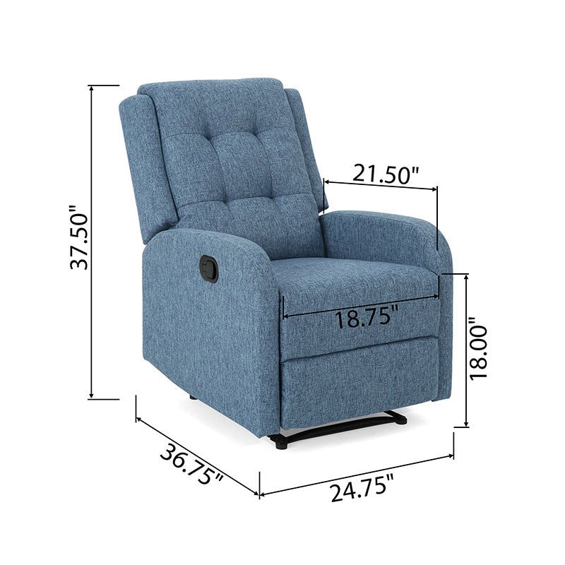 Torque India Adrano Upholstered Fabric One Seater Recliner | 1 Seater Fabric Manual Recliner - Torque India