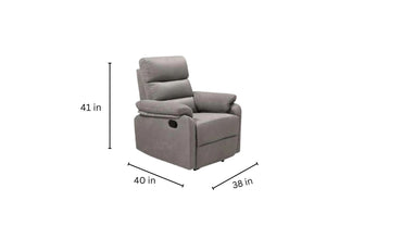 Torque India Alenya One Seater Fabric Manual Recliner Grey Color - Torque India