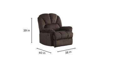 Torque India Allmaxx One Seater Fabric Manual Recliner in Dark Brown Color - Torque India