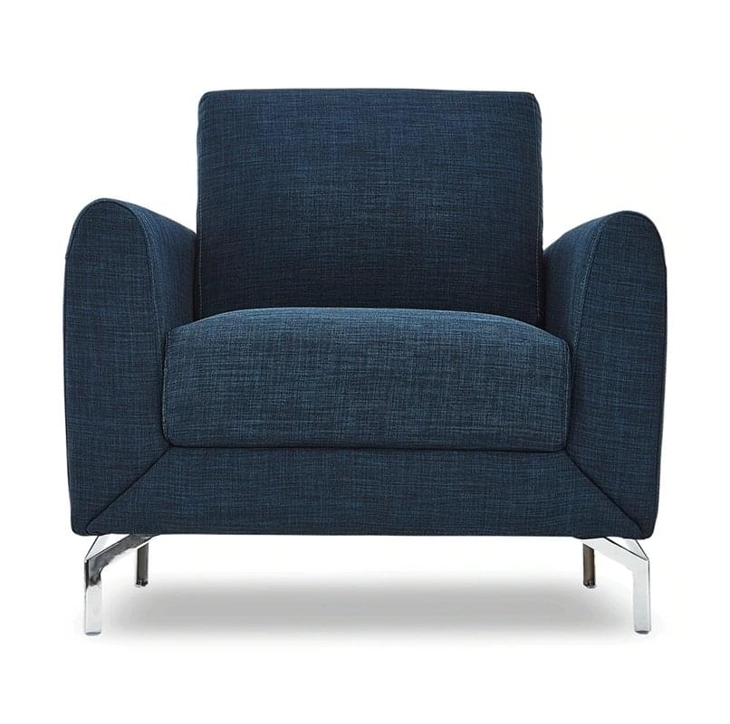 Torque India Amesbury 1 Seater Fabric Sofa For Living Room - Blue - TorqueIndia