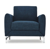 Torque India Amesbury 1 Seater Fabric Sofa For Living Room - Blue - TorqueIndia