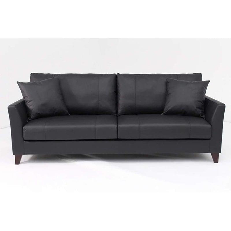 Torque India Carlo Leatherette 3 Seater Sofa for Living Room (Black) | 3 Seater Sofa - TorqueIndia