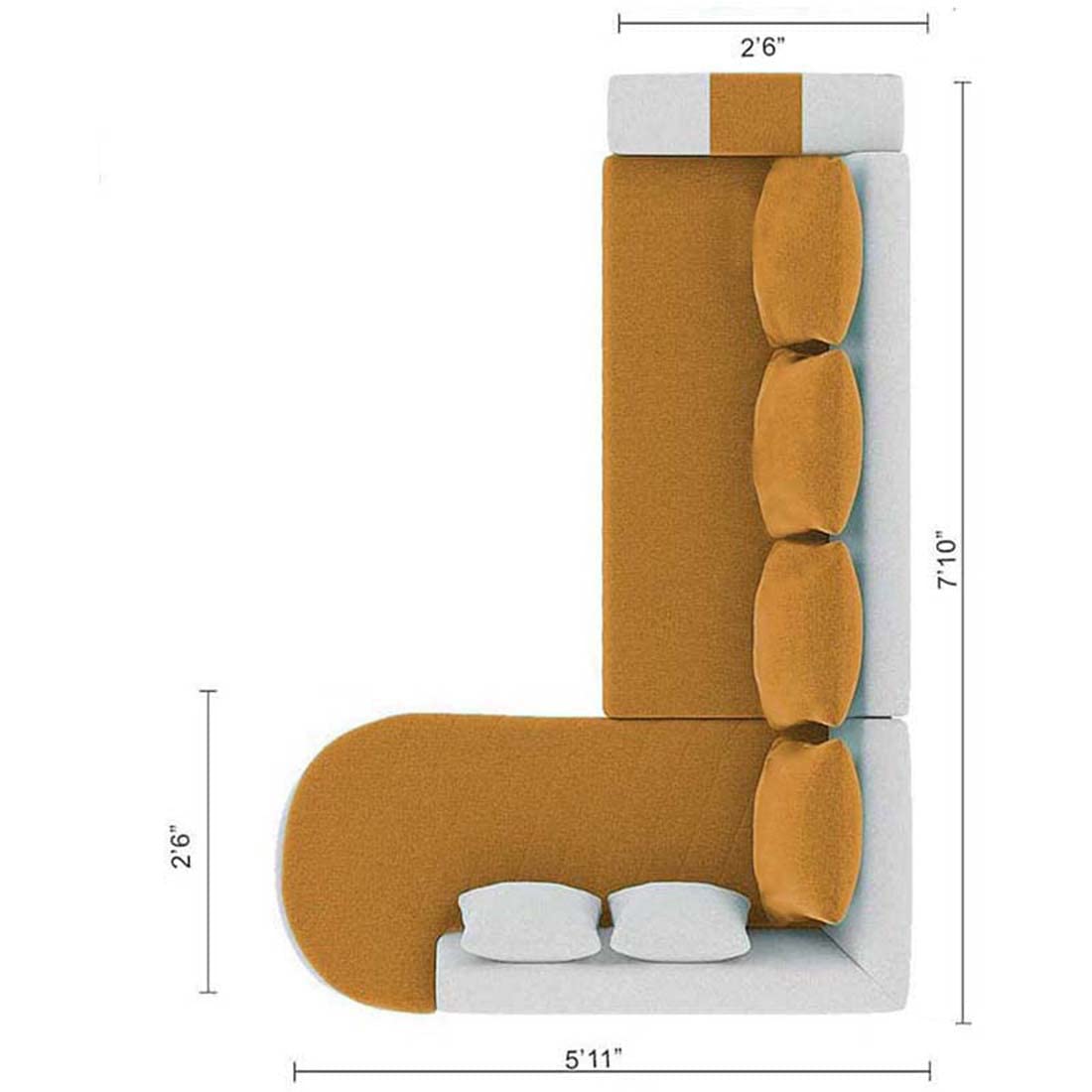 Torque India Christie 6 Seater L Shape Corner Sofa for Living Room | 6 Seater L Shape Sofa - Torque India