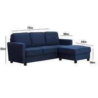 Torque India Federica 3 Seater Fabric Sofa With Ottoman For Living Room - Torque India
