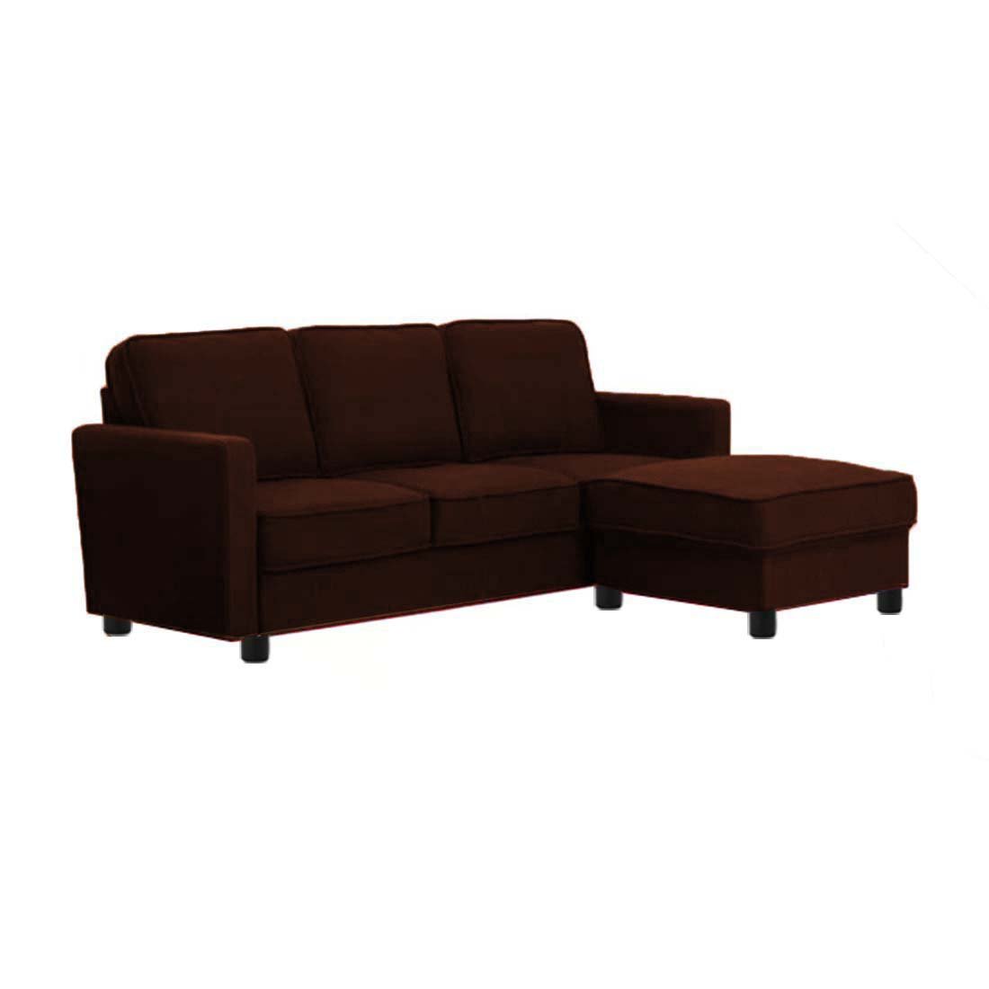 Torque India Federica 3 Seater Fabric Sofa With Ottoman For Living Room - Torque India