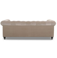 Torque India Hendrix Solid Wood 3 Seater Fabric Chesterfield Sofa for Living - Beige - Torque India