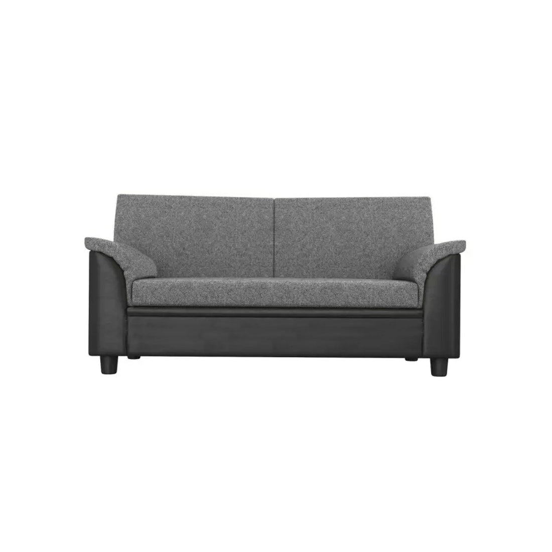Torque India Hensley 3 Seater Fabric Sofa | Furniture for Living Room And Office | Grey & Black | 3 Seater Fabric Sofa - TorqueIndia
