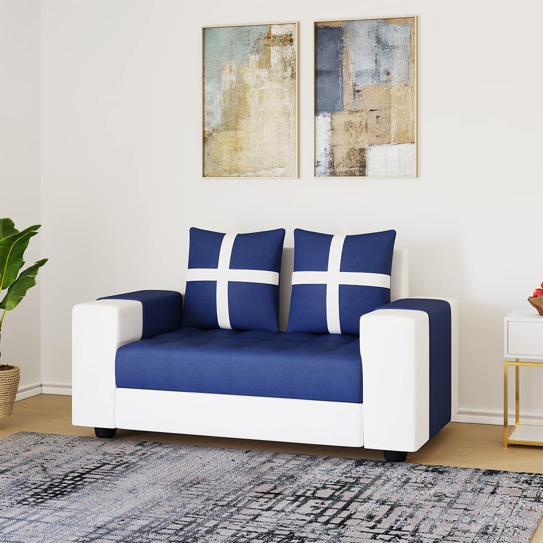 Torque India Jamestown 2 Seater Fabric Sofa for Living Room - TorqueIndia