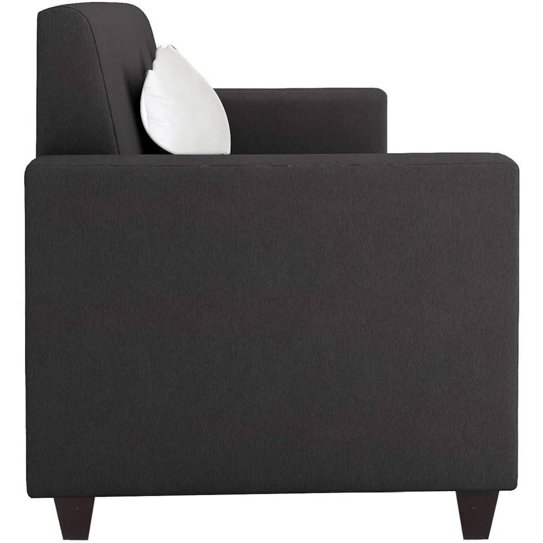 Torque India Kosmo 3 Seater Fabric Sofa With Cushion For Living Room (Black) | 3 Seater Black Fabric Sofa - Torque India