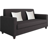 Torque India Kosmo 3 Seater Fabric Sofa With Cushion For Living Room (Black) | 3 Seater Black Fabric Sofa - Torque India