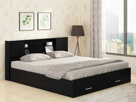 Torque India Lucy King Size Bed With Storage For Bedroom (Brown) - Torque India