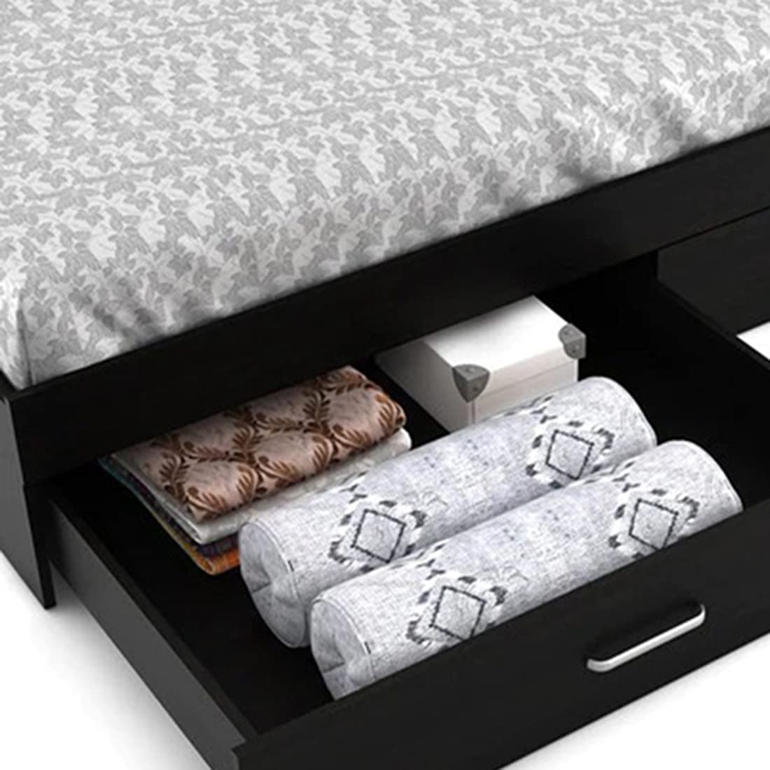 Torque India Lucy King Size Bed With Storage For Bedroom (Brown) - Torque India