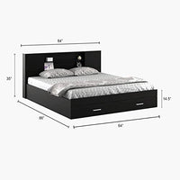 Torque India Lucy King Size Bed With Storage For Bedroom (Brown) - Torque India