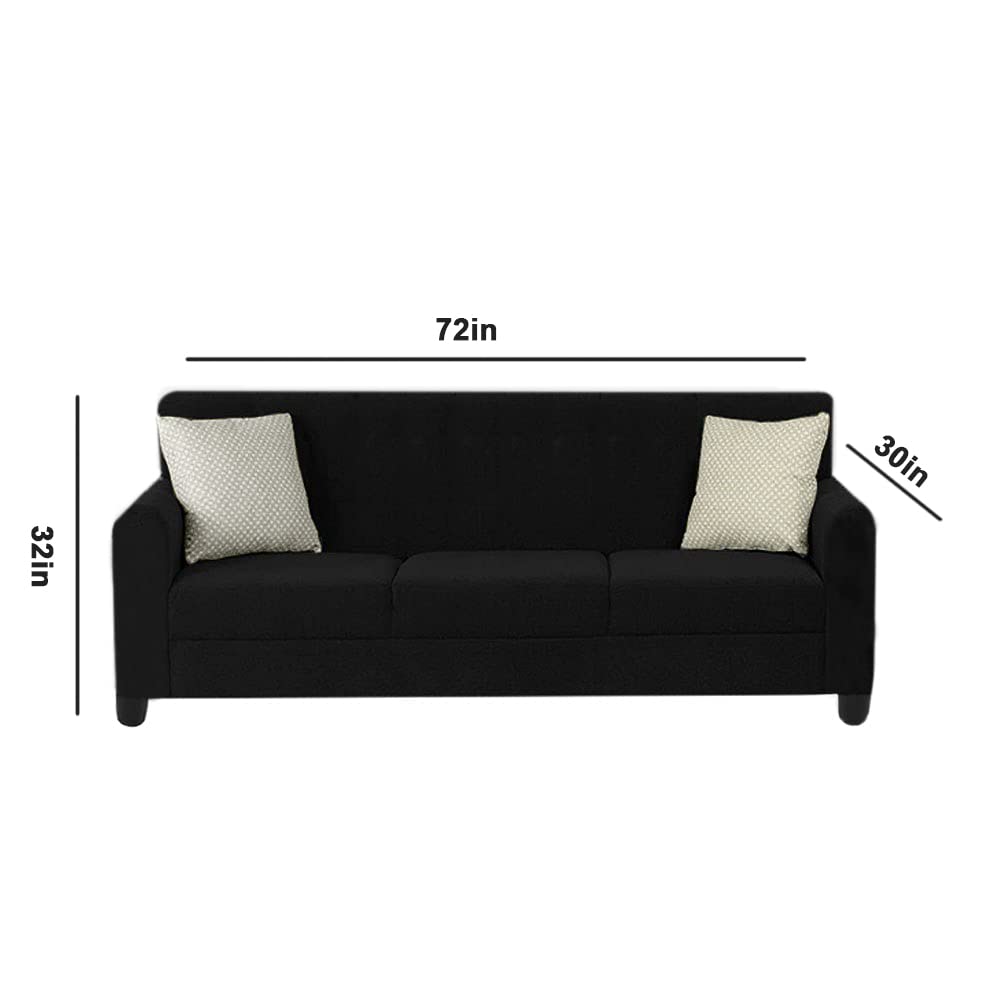 Torque India Malton 3 Seater Fabric Sofa with Cushion for Living Room - Torque India