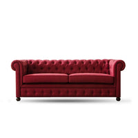 Torque India Marcus solid Wood 3 Seater Fabric Chesterfield Sofa for Living Room - Torque India