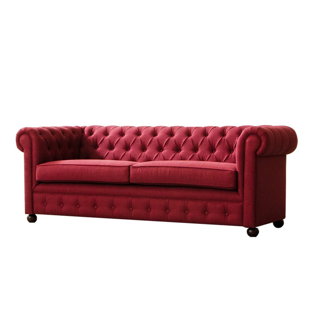 Torque India Marcus solid Wood 3 Seater Fabric Chesterfield Sofa for Living Room - Torque India