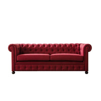 Torque India Marcus solid Wood 3 Seater Fabric Chesterfield Sofa for Living Room - TorqueIndia