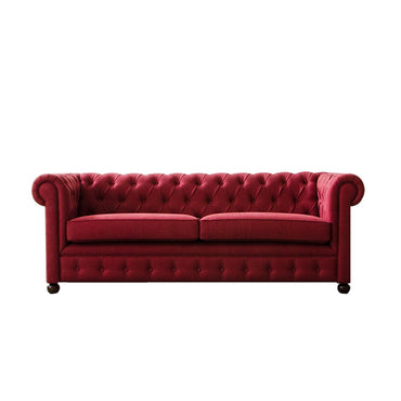 Torque India Marcus solid Wood 3 Seater Fabric Chesterfield Sofa for Living Room - Torque India