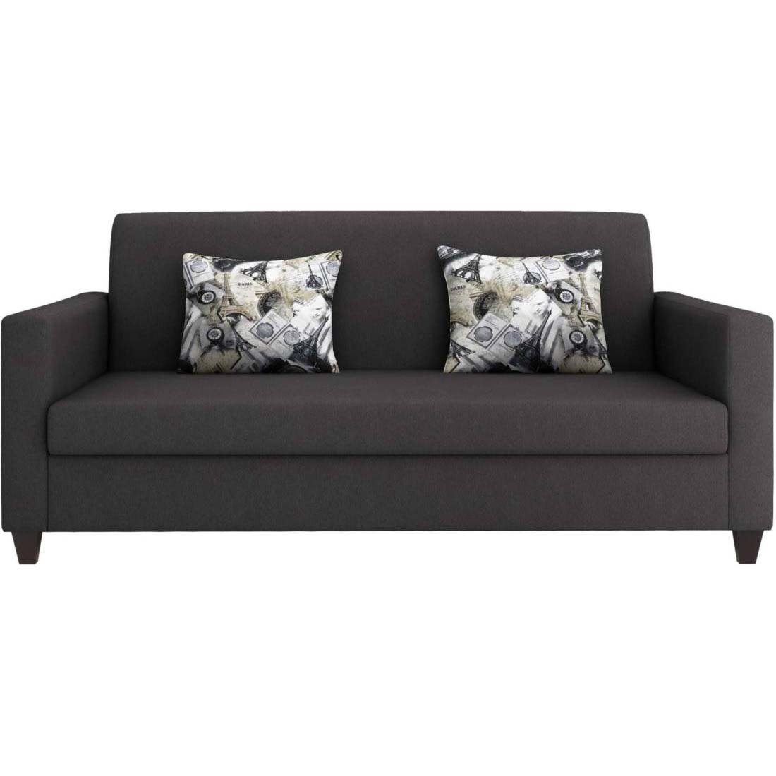 Torque India Marshall 3 Seater Fabric Sofa With Cushion For Living Room (Grey) - TorqueIndia