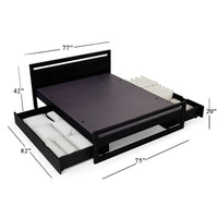 Torque India Mathew Queen Size Bed With Drawer Storage For Bedroom - Torque India